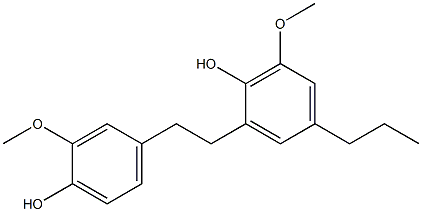 2-Methoxy-4-[2-(2-hydroxy-3-methoxy-5-propylphenyl)ethyl]phenol 结构式