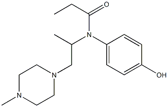 N-(4-ヒドロキシフェニル)-N-[1-メチル-2-(4-メチル-1-ピペラジニル)エチル]プロピオンアミド 化学構造式