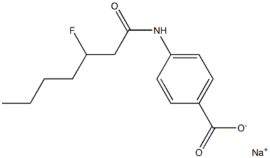 4-[(3-Fluoroheptanoyl)amino]benzenecarboxylic acid sodium salt Structure