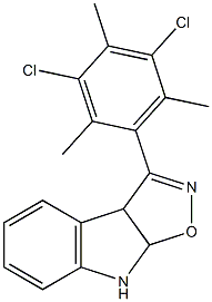 3-(3,5-Dichloro-2,4,6-trimethylphenyl)-3a,8a-dihydro-8H-isoxazolo[5,4-b]indole 结构式
