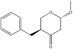 (2S,5S)-2-Methoxy-5-benzyl-2,3,5,6-tetrahydro-4H-pyran-4-one,,结构式