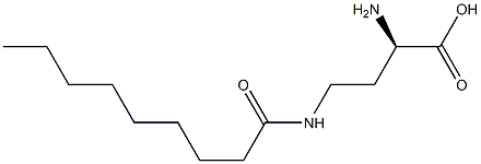 [R,(-)]-2-アミノ-4-ノナノイルアミノ酪酸 化学構造式
