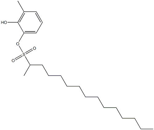 2-Pentadecanesulfonic acid 2-hydroxy-3-methylphenyl ester Struktur