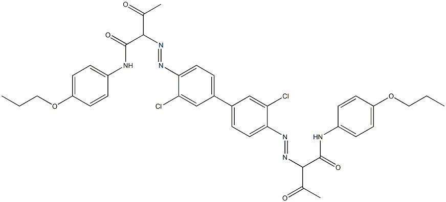 4,4'-Bis[[1-(4-propoxyphenylamino)-1,3-dioxobutan-2-yl]azo]-3,3'-dichloro-1,1'-biphenyl,,结构式