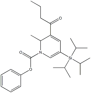 3-Butyryl-1,2-dihydro-5-(triisopropylsilyl)-2-methylpyridine-1-carboxylic acid phenyl ester|