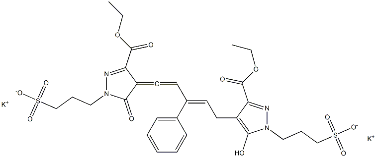 3-[3-Ethoxycarbonyl-5-hydroxy-4-[3-phenyl-5-[3-ethoxycarbonyl-5-oxo-1-(3-sulfopropyl)-2-pyrazolin-4-ylidene]-2,4-pentadienyl]-1H-pyrazol-1-yl]propane-1-sulfonic acid dipotassium salt