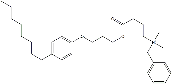 N,N-Dimethyl-N-benzyl-N-[3-[[3-(4-octylphenyloxy)propyl]oxycarbonyl]butyl]aminium Structure