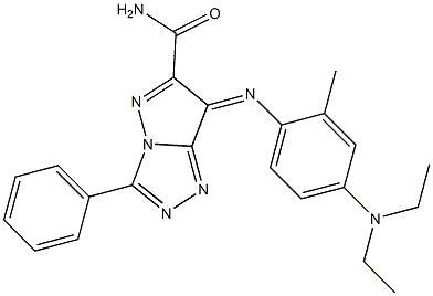(7Z)-7-[[2-Methyl-4-(diethylamino)phenyl]imino]-3-phenyl-7H-pyrazolo[5,1-c]-1,2,4-triazole-6-carboxamide,,结构式