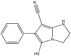 2,3-Dihydro-6-phenyl-5-mercapto-1H-pyrrolo[1,2-a]imidazole-7-carbonitrile 结构式