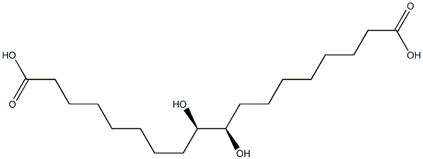 (9R,10R)-9,10-Dihydroxyoctadecanedioic acid Structure