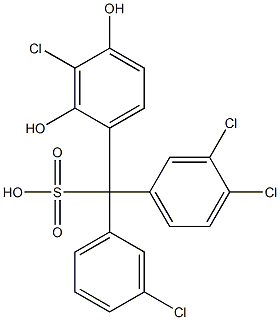 (3-Chlorophenyl)(3,4-dichlorophenyl)(3-chloro-2,4-dihydroxyphenyl)methanesulfonic acid,,结构式