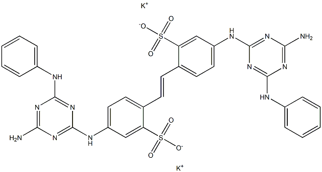 4,4'-Bis(4-amino-6-anilino-1,3,5-triazin-2-ylamino)-2,2'-stilbenedisulfonic acid dipotassium salt 结构式