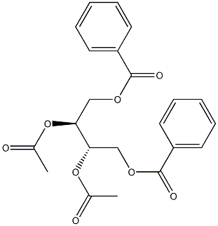 (2S,3S)-1,2,3,4-ブタンテトラオール2,3-ジアセタート1,4-ジベンゾアート 化学構造式
