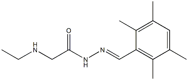 N-Ethylglycine N2-(2,3,5,6-tetramethylbenzylidene) hydrazide Struktur