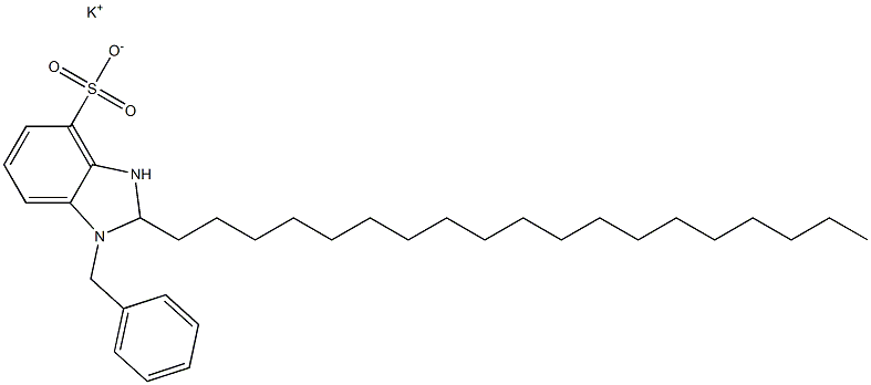 1-ベンジル-2,3-ジヒドロ-2-ノナデシル-1H-ベンゾイミダゾール-4-スルホン酸カリウム 化学構造式
