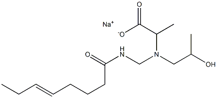 2-[N-(2-Hydroxypropyl)-N-(5-octenoylaminomethyl)amino]propionic acid sodium salt Struktur