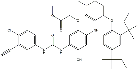 2-[5-[3-(4-Chloro-3-cyanophenyl)ureido]-4-hydroxy-2-[[2-(2,4-di-tert-pentylphenoxy)-1-oxohexyl]amino]phenoxy]acetic acid methyl ester