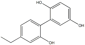 4-エチル-1,1'-ビフェニル-2,2',5-トリオール 化学構造式