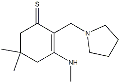 2-[(Pyrrolidin-1-yl)methyl]-3-methylamino-5,5-dimethyl-2-cyclohexene-1-thione Struktur