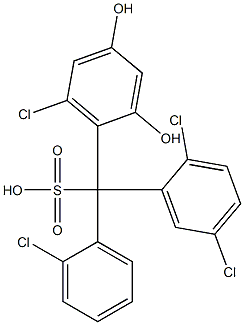 (2-Chlorophenyl)(2,5-dichlorophenyl)(6-chloro-2,4-dihydroxyphenyl)methanesulfonic acid 结构式