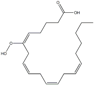 (5E,8Z,11Z,14Z)-6-Hydroperoxy-5,8,11,14-icosatetraenoic acid,,结构式