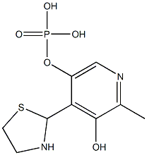 2-Methyl-4-(thiazolidin-2-yl)pyridine-3,5-diol 5-phosphoric acid Struktur