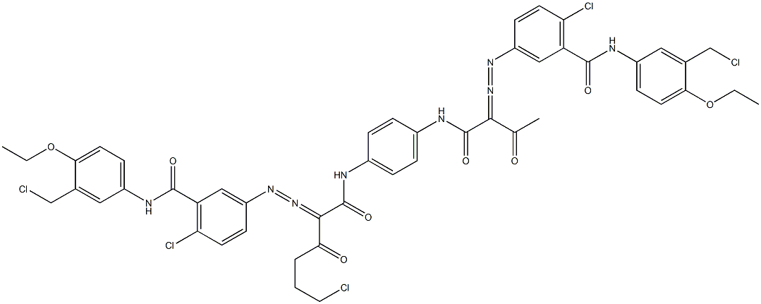 3,3'-[2-(2-Chloroethyl)-1,4-phenylenebis[iminocarbonyl(acetylmethylene)azo]]bis[N-[3-(chloromethyl)-4-ethoxyphenyl]-6-chlorobenzamide]|