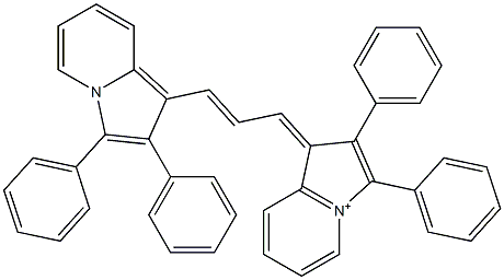 1-[3-(2,3-Diphenyl-1-indolizinyl)-2-propenylidene]-2,3-diphenyl-1H-indolizin-4-ium,,结构式