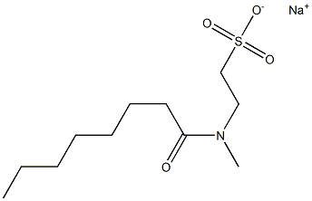 N-Capryloyl-N-methyltaurine sodium salt Structure