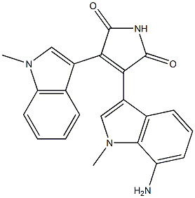 3-(7-Amino-1-methyl-1H-indol-3-yl)-4-(1-methyl-1H-indol-3-yl)-1H-pyrrole-2,5-dione,,结构式