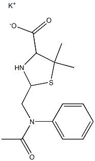 5,5-Dimethyl-2-(phenylacetylaminomethyl)thiazolidine-4-carboxylic acid potassium salt