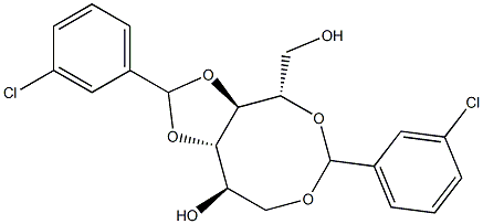1-O,5-O:3-O,4-O-Bis(3-chlorobenzylidene)-L-glucitol,,结构式