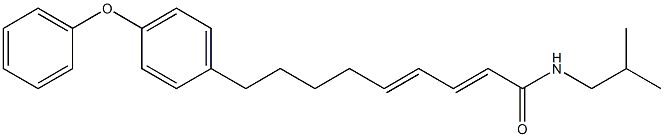 N-Isobutyl-9-(p-phenoxyphenyl)-2,4-nonadienamide Structure