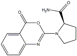 2-[(2R)-2-Carbamoylpyrrolizino]-4H-3,1-benzoxazin-4-one Struktur