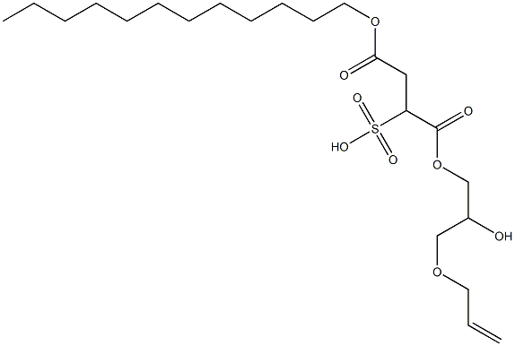 2-(ドデシルオキシカルボニル)-1-[[3-(アリルオキシ)-2-ヒドロキシプロポキシ]カルボニル]-1-エタンスルホン酸 化学構造式