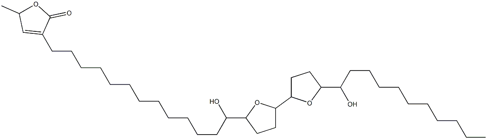 3-[13-[[5'-(1-Hydroxyundecyl)octahydro[2,2'-bifuran]]-5-yl]-13-hydroxytridecyl]-5-methylfuran-2(5H)-one,,结构式