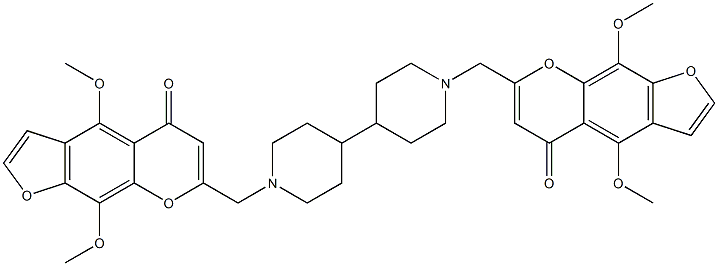 7,7'-[[4,4'-Bipiperidine]-1,1'-diylbis(methylene)]bis[4,9-dimethoxy-5H-furo[3,2-g][1]benzopyran-5-one] Structure