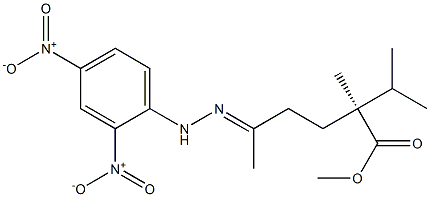 [S,(+)]-2-Isopropyl-2-methyl-5-[2-(2,4-dinitrophenyl)hydrazono]hexanoic acid methyl ester,,结构式