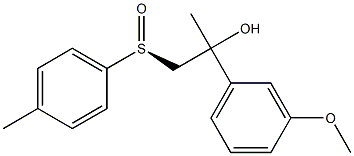 (S)-1-メチル-1-(3-メトキシフェニル)-2-(4-メチルフェニルスルフィニル)エタノール 化学構造式