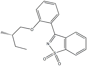 (-)-3-[2-[(S)-2-Methylbutoxy]phenyl]-1,2-benzisothiazole 1,1-dioxide Struktur