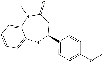 (2S)-2,3-Dihydro-5-methyl-2-(4-methoxyphenyl)-1,5-benzothiazepin-4(5H)-one Structure