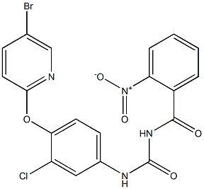 1-(2-Nitrobenzoyl)-3-[4-[(5-bromo-2-pyridinyl)oxy]-3-chlorophenyl]urea Struktur