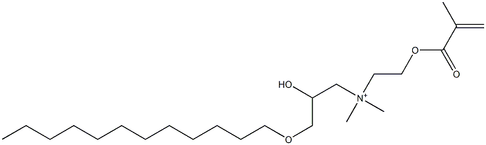 3-(ドデシルオキシ)-2-ヒドロキシ-N,N-ジメチル-N-[2-[(2-メチル-1-オキソ-2-プロペニル)オキシ]エチル]-1-プロパンアミニウム 化学構造式