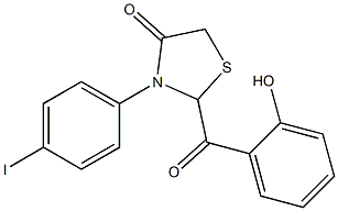 2-(2-Hydroxybenzoyl)-3-(4-iodophenyl)thiazolidin-4-one Structure