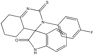 3-(4-Fluorophenyl)-2-thioxo-1',2,2',4a,5,6,7,8-octahydrospiro[quinazoline-4(3H),3'-[3H]indol]-2'-one Struktur