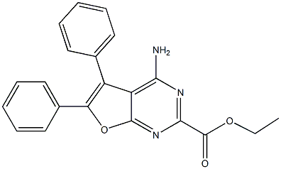 4-Amino-5,6-diphenylfuro[2,3-d]pyrimidine-2-carboxylic acid ethyl ester,,结构式