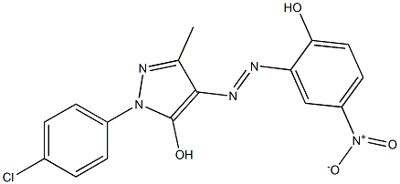 1-(p-Chlorophenyl)-4-(2-hydroxy-5-nitrophenylazo)-3-methyl-1H-pyrazol-5-ol,,结构式