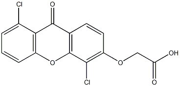 (9-Oxo-4,8-dichloro-9H-xanthen-3-yloxy)acetic acid Struktur