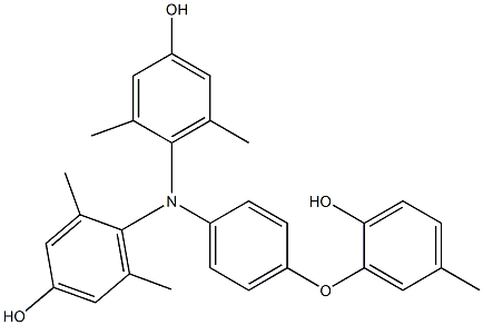 N,N-Bis(4-hydroxy-2,6-dimethylphenyl)-4-(2-hydroxy-5-methylphenoxy)benzenamine,,结构式