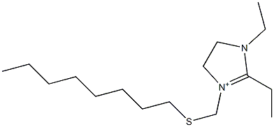 1,2-Diethyl-3-[(octylthio)methyl]-4,5-dihydro-1H-imidazol-3-ium Structure